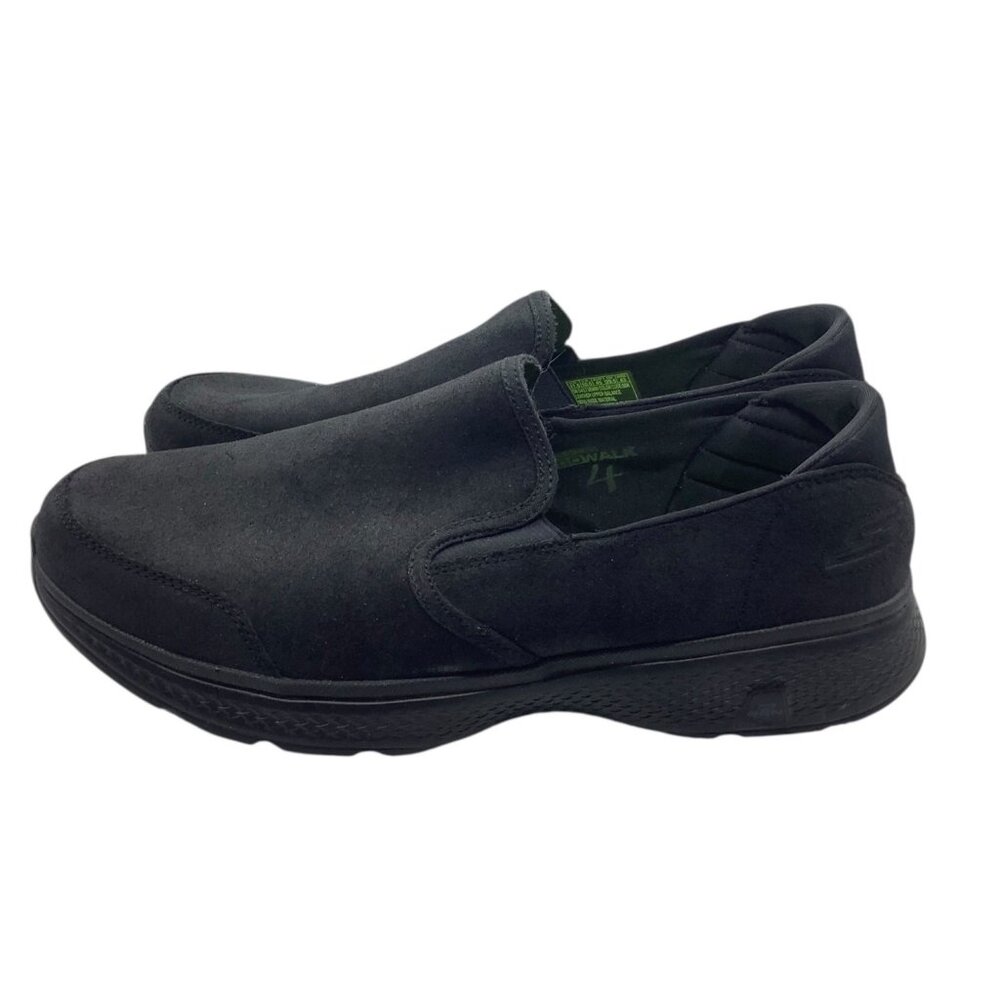 Skechers Men Go Walk Loafer Shoes Size 11.5 Extra Wide Black Leather Upper‎ NEW
